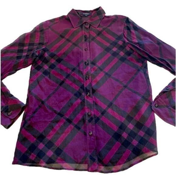 𝅺BURBERRY Button-up Top - Sz 38 - Picture 1 of 9